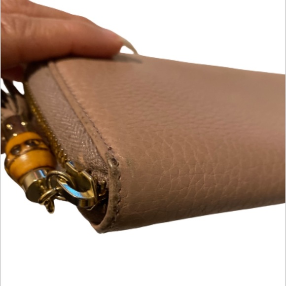 ❤️ Authentic Gucci Dusty Rose/Rustic Pink Mauve Leather Zip Around Wallet - Picture 15 of 16